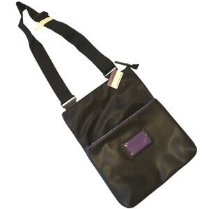 Crossbody FRANCINE COLLECTION Faux Leather Black W/ Cardholder